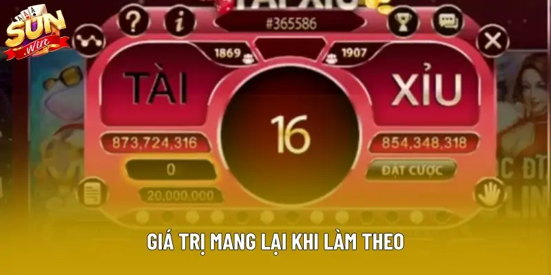 Giá trị mang lại khi làm theo